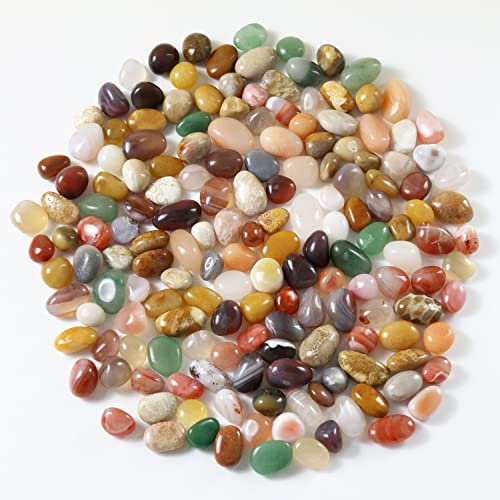 Nvzi Pietra di agata, pietre gemme, pietre burattate e cristalli sfusi, rocce lucidate, ciottoli per acquario, sfera di agata, ciottoli per piante da interno, riempitivi per vasi per centrotavola,