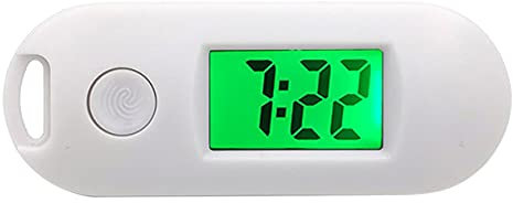 Montre Porte-clés étudiant Montre électronique numérique Montre de Poche de Test Silencieux Montre de Poche en Verre à Transmission de lumière élevée (Blanc)