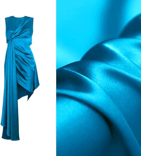 CISULI Satin-Stoff aus 100 % reiner Maulbeerseide, 16/19/30/40 Momme, leichtes Glanzmaterial, Stoff zum Nähen, Verkauf pro Meter, einfarbig (02, Seidensatin 16 Momme Breite 114 cm)