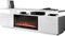 Mirjan24 Mobile TV Lostino con camino elettrico realistico LED fiamma focolare camino elettrico con riscaldamento TV basso (senza illuminazione bianco/bianco lucido)