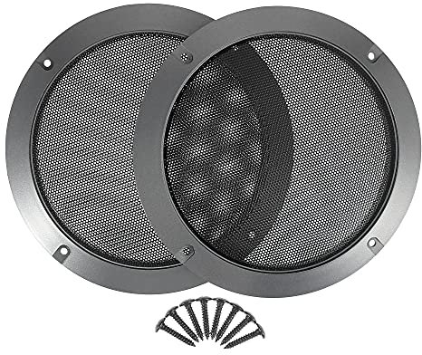 X AUTOHAUX 6,5 Housse Universelle pour grilles d'enceintes Grille de Protection Étui de Protection avec vis Noir 2Pcs