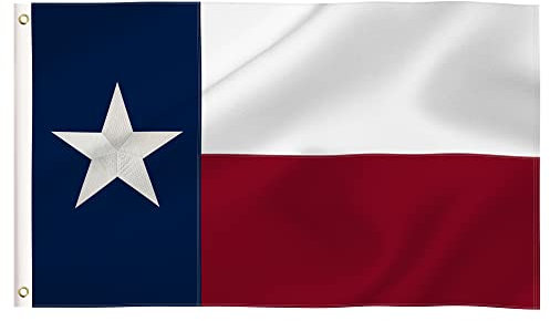 90 x 150 cm Texas Staatsflaggen, Staat TX bestickte Sterne 210D Nylon-Flaggen mit Messingösen, 1 Stück (90 x 150 cm Texas)