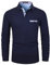 VMSUCIJ Poloshirt Herren Langarm Baumwolle Regular Slim Fit Plaid Denim Golf Polohemd M-3XL,Blau,M