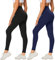 AMIYOYO 2er Pack Leggings für Damen High Waist Leggins Blickdicht Elastische Bauchweg Hosen Weiche Sporthose für Yoga Fitness Outdoor&Freizeit
