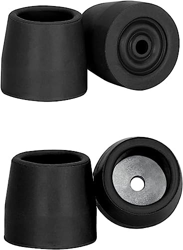 supregear Rubber Ferrules for Zimmer Frames (4 Pcs), 28mm Heavy Duty Replacement Tips for Walkers, Commodes, Shower Chairs, Walking Sticks, Tool Free Rubber Stoppers Caps, Black