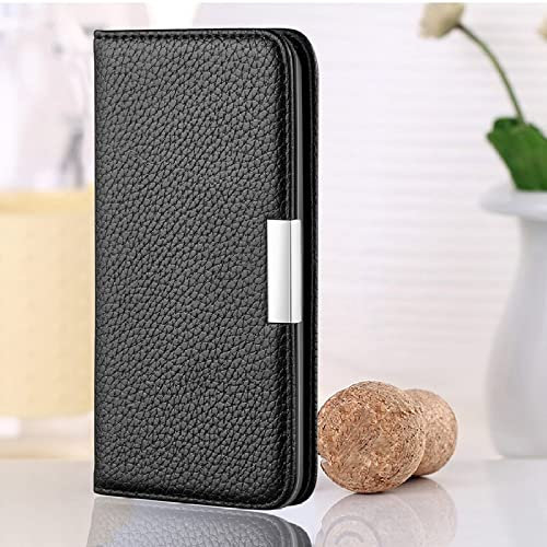 Litchi Pattern Wallet Leather Case For iPhone 13 Pro Max 13 Mini 12 Pro Max 11 Pro Max SE 2020 X XS XR XS Max 8 8 Plus 7 7 Plus,Black, For iPhone XS