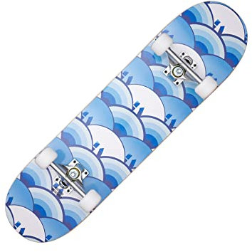 HIDETOSHI WAKASHIMA Street Skateboard 31 x 8 Zoll - Komplettboard für Einsteiger aus stabilem Holz und Aluminium, geeignet für Kinder, Teenager und Erwachsene mit verschiedenen Motive (Sumiyoshi)