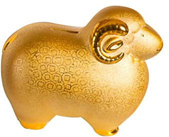Cabilock Schaf Sparschwein Goldener Schaf-geldtopf Schweinchen Alcancias De Dinero Für Erwachsene Schaf Figur Bank Tierische Münze Spardose in Schafform Sparbüchse Kind Mädchen Keramik