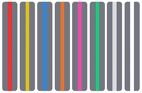 8 Stück Geführte Lesestreifen, Legasthenie Streifen Markierungsstreifen Bunt Lesen Markieren farbige Overlay Tracking Lineale für Studenten Kinder visuellen Stress zu Reduzieren (19 x 3.2cm)