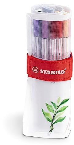 STABILO - Premium-Filzstift mit Pinselspitze für variable Strichstärken - Pen 68 brush - Rollerset mit 18 verschiedenen Farben