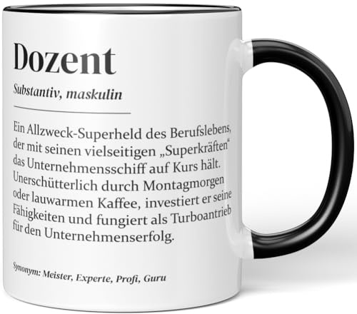 JUNIWORDS Tasse, Definition Dozent, Schwarz (7210063)