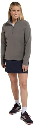 Mountain Warehouse Camber Half Zip Women's Fleece - Leichtes, warmes & kuscheliges Half Zip Sweatshirt Top - Frühling Sommer, Camping, Outdoor, Reisen & Wandern Dunkel Grau (Plain) Small