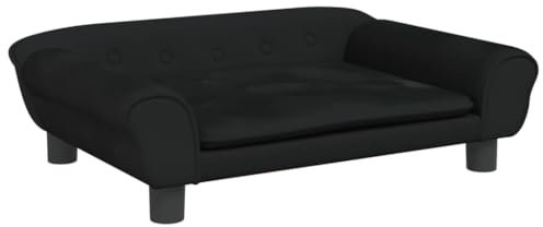 vidaXL Kindersofa, Couch für Kinder, Kindercouch mit runden Kanten, Kindersessel Minisofa Polstersofa Kindermöbel Sofa Kinderzimmer, Schwarz Samt