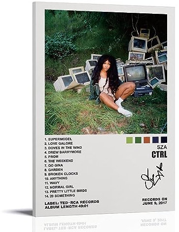 YELLOWV SZA Poster CTRL Albumcover Poster für Zimmer, ästhetische Leinwand, Wandkunst, Schlafzimmerdekoration, 20 x 30 cm