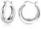 Silber 925 Kleine Creolen Ohrringe für Damen, Hypoallergen Dicke Creolen Ohrringe Trendige Leichte Klobige Ohrringe Huggie Kleine Creolen Ohrringe Breite für Schmuck Geschenk
