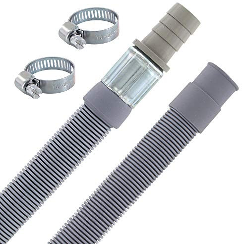 DEKAROX 1 m Drain Hose Extension 19/19-22 mm Diameter Straight/Conical Straight with Hose Clamp -20 °C to +90 °C Universal for Washing Machine Dishwasher Dishwasher