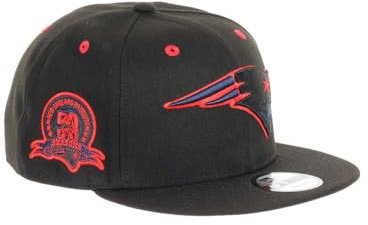 New Era New England Patriots NFL Team Colour 50 Seasons Sidepatch Black 9Fifty Snapback Cap - One-Size