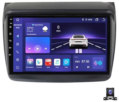 EsaSam Doppel DIN Radio Mit Navi, 9 Zoll Touchscreen, 2 Din Autoradio MP5 Player Für Mitsubishi L200 2008~2016 Unterstützt BT, Radio FM/RDS, DSP, Carplay/Auto, Lenkradsteuerung,8 core m600s 6g+128g