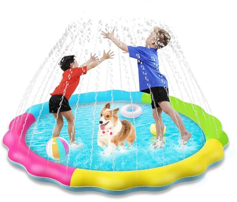 Piscine pour chiens et animaux de compagnie – Pataugeoire antidérapante et durable pour chiens et chats, tapis de jeu d'eau épais antidérapant et portable pour chiens et enfants, piscines d'été pour