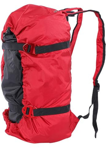 SUNGOOYUE Hiking Backpack Waterproof Outdoor Camping Climbing Backpack,Rock Climbing Rope Bag,Folding Shoulder Backpack,for Climbing, Large Capacity (Red)
