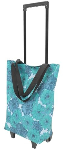 OUNONA Zusammenklappbarer Einkaufstrolley Mit Rädern Leichte Rollbare Einkaufstasche Für Lebensmittel Tragbarer Hand-Pulled Einkaufswagen Für Reisen Und Alltag 32X11X6 Zoll