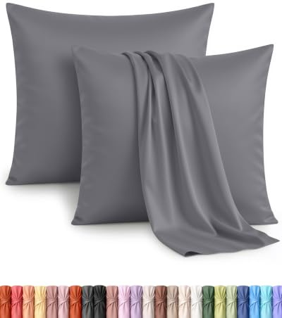 Utopia Bedding Kissenbezug 2er-Set 65 x 65 cm mit Umschlagverschluss, Grau