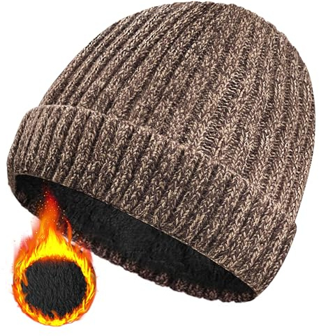 lifwimner Beanie Herren Winter Thermo Fleece Strickmützen Wintermütze Stretchy Wooly Mütze für Damen