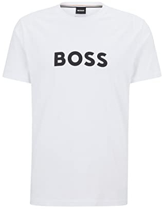 BOSS Mens Print T-Shirt White 6XL