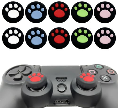 KGDUYC Joystick-Kappen für PlayStation 4 Daumen-Stick-Griffkappen, Controller-Aufsatz sorgen für besseren Halt und Schutz der Schläger (10er-Set)