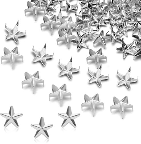 150 Stück 12 mm Nieten für Kleidung, Stern-Nagelköpfe, Nieten, Metallnieten, Spike, Nieten, Ledernieten für Kleidung, Gürtel, Tasche, Schuhe, Kappe, Handgelenk, Armband, Haustierhalsbänder, DIY,