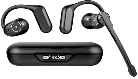 BANIGIPA Open Ear Kopfhörer mit abnehmbarem Mikrofon, True Wireless Earbuds mit DSP Geräuschunterdrückung Mikrofon für Anrufe, Bluetooth 5.4 Headset mit Ladekoffer für Büro Arbeiten Zuhause Reisen-60H