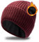 Pyrafox Merinowolle Mütze Herren Wintermütze Merino Wolle Beanie Damen Winter Cap Haube Men Wollmuetze Strickmuetze Muetze, Rot M L Grosser Kopf