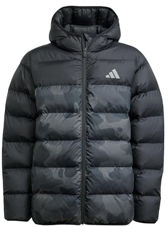 adidas Unisex Kinder SYNTHETIC DOWN ALLOVER PRINT JACKET, Black, 15-16 Years