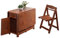Juego de Mesa de Comedor Plegable de Madera Maciza Estilo Granja con extensión de Hojas abatibles, Ruedas, cajón y sillas para Ahorrar Espacio en la Isla de Cocina, 5 Piezas