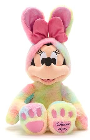 Disney Store Official Peluche Minnie Pâques, 45 cm/18, déguisement Lapin tie and Dye avec nœud Rose, Inscription Disney 2025 sous Le Pied, Convient dès la Naissance, adapté à Tous Les âges