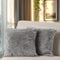 Paco Home 2er Set Kissenbezug Dekokissen Sofakissen Bezug Couchkissen Kunstfell Schlafzimmer Shaggy Flauschig Waschbar, Farbe:Anthrazit, Sets:2pcs-Set