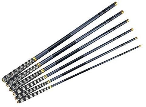 KFXYSM Angelrute,Angeln Rute Teleskop-Carbon-Faser-Super Hard Ultra Light Carp Fishing Pole-Stream Angeln Rod Hooks(7.2 m)