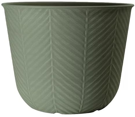 Round Plastic Plant Pot 46cm,18inch Meadow Green 41L Garden Indoor Outdoor Planter Cover Drainage Holes, Weather, Frost Proof (1)
