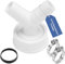 Dishwasher Washing Machine Drain Adapter Double Connection Y 1 1/2 Inch, Washing Machine Connection Adapter for Pipe Diameter 40 mm, Input Diameter 19-23 mm with Hose Clamp for Dishwasher Dryer
