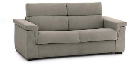 Talamo Italia - 2-Sitzer festes Sofa Ondina, Lineares Sofa für Wohnzimmer, gepolstert, Abnehmbarer Bezug, 100% Made in Italy-Qualität, 185x95 h100 cm, Taube