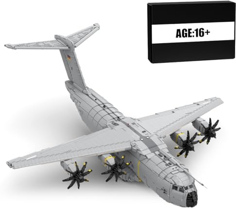 BlocteckToy Technik Transporter Bausteine, 14195 Teile Klemmbausteine A400M Atlas Großes Transportflugzeug Militär Flugzeug Modell Set für Erwachsene