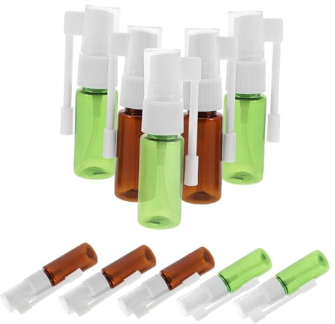 Veemoon Flacon de Spray Nasal Vide 15ml, Plastique, 10 Pièces, Vert | Rechargeable et Léger, Embout Rotatif, Usage Voyage et Déplacements, pour Eau de Maquillage ou Saline
