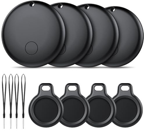 Tracker Tag Android Smart Tag, Schlüsselfinder KeyFinder kompatibel mit Google Mein Gerät Finden APP (Android NUR), Bluetooth Key Finder für Gepäck/Taschen/Koffer/Brieftasche (4er Pack)