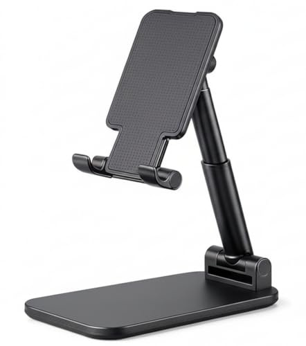 Générique Support Téléphone Bureau Pliable et Réglable – Compatible iPhone Samsung Huawei Xiaomi – Support Tablette Smartphone Antidérapant pour Télétravail Cuisine Études