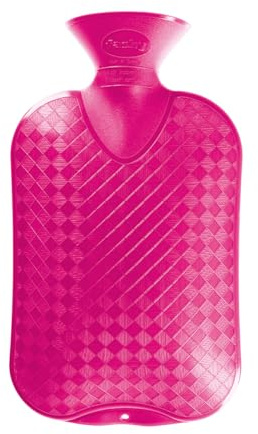 Fashy 2L Hot Water Bottle, Thermoplastic, Made in Germany (Raspberry Pink) | Leakproof thermoplastic design, odourless material, provides reliable warmth during cold days, soothes pain on aching joints
