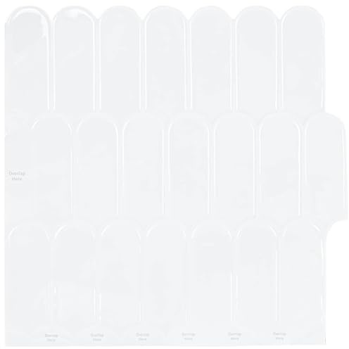 vidaXL Piastrella Piuma 20 pcs Bianco 30 x 30 cm Poliuretano e PET, Piastrelle decorative per bagno, parete lucida, design a piuma rettangolare per il tuo progetto di backsplash in cucina