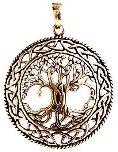 Colgante de bronce con árbol de la vida Yggdrasil de tamaño grande, Bronce