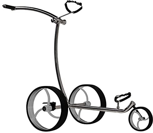 Tour Made RT-210SX Edelstahl 3rad Push Golftrolley in Silber - Räder Silber Deutscher Händler