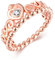 Presentski Rose Gold Kronen Ring, 925 Sterling Silber Herz Förmige Prinzessin Ring mit CZ für Frauen Damen