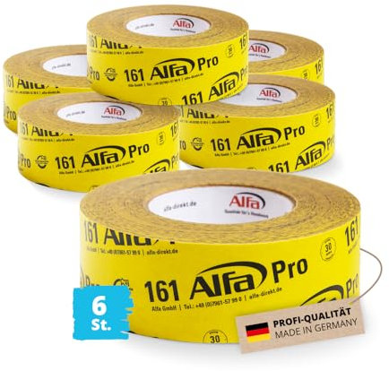 Alfa 6x Pro Spezialklebeband 60 mm x 25 m Profi-Qualität Dampfbremsen Dampfsperren Dachfolien aggressiv klebendes luftdichtes Folienklebeband/Systemklebeband